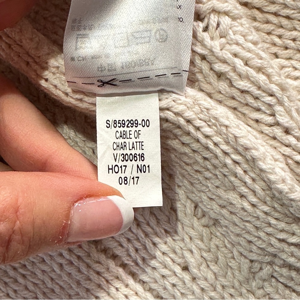 Old Navy cozy chunky knit open front longline cable cardigan sweater S latte - Picture 7 of 9